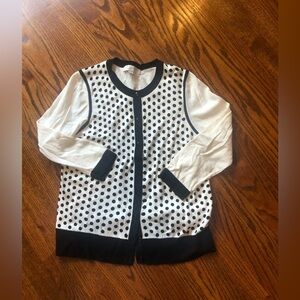 LOFT Black and White Polka Dot Sweater